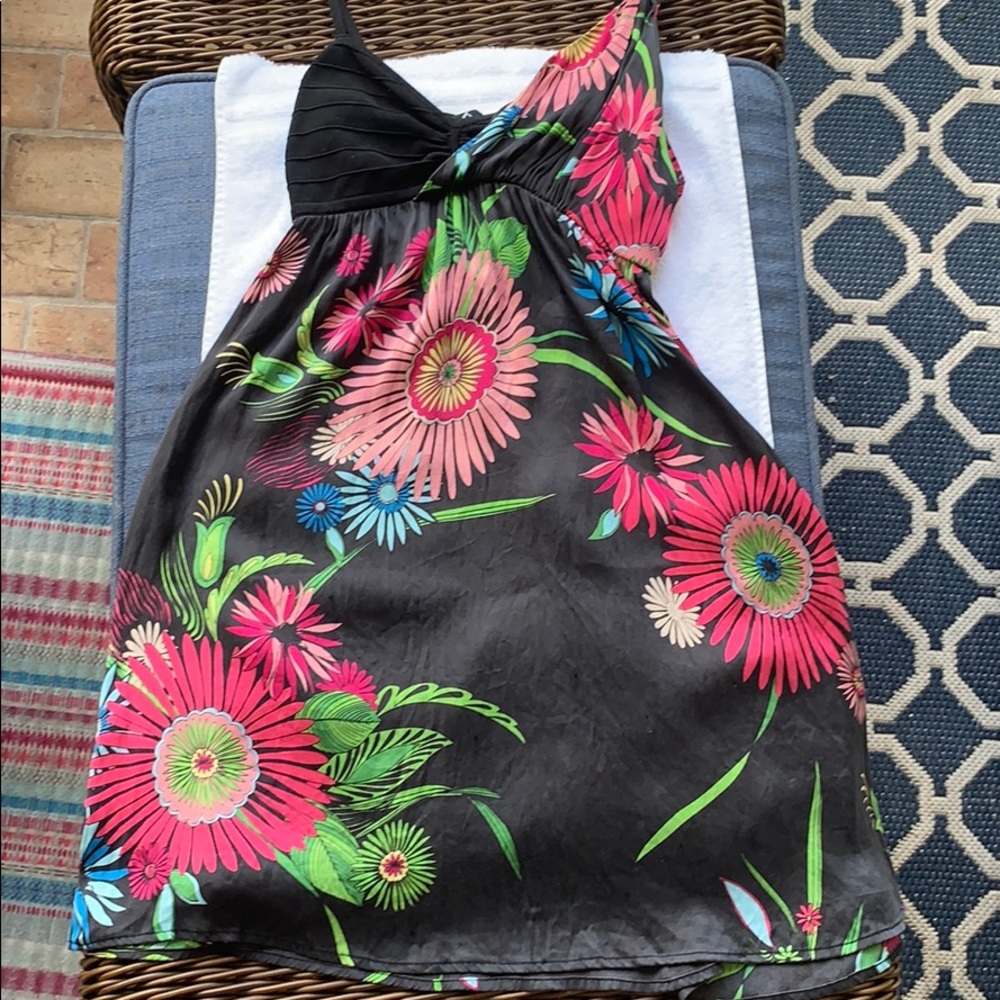 Adorable multi color tropical floral summer dress